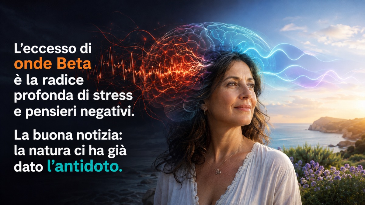 L'eccesso di onde Beta è la radice profonda di stress e pensieri negativi. La buona notizia: la natura ci ha già dato l'antidoto.
